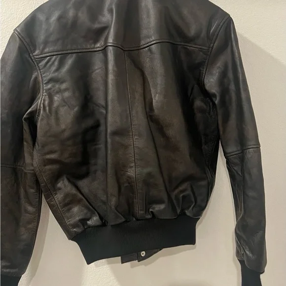 Men’s Brown Leather VESTE EN CUIR COURTE Jacket by Kooples Size S